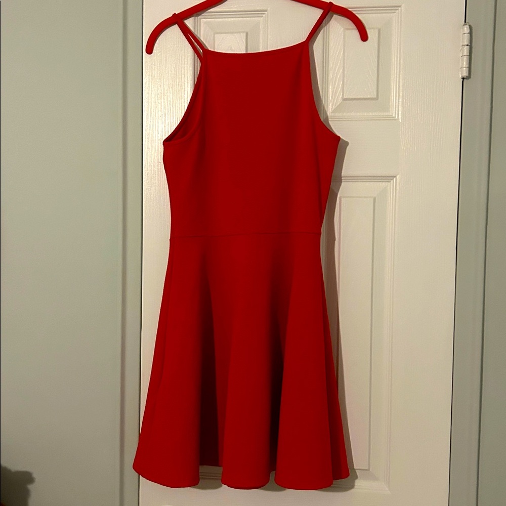 Divided H&M Red Textured Knit Flare Mini Dress size 10 - Picture 5 of 13